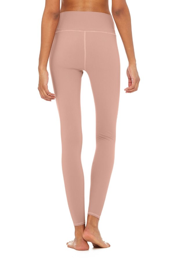 SEA YOGI // Alo High ripped warrior legging in rose quartz,  back