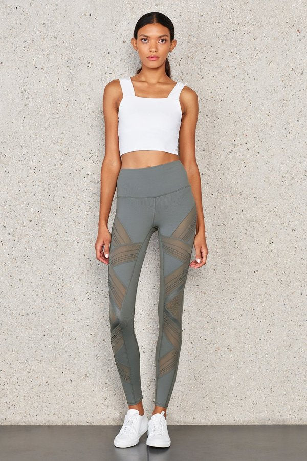 SEA YOGI // Alo High Waist ultimate leggings in concrete gray, front wall