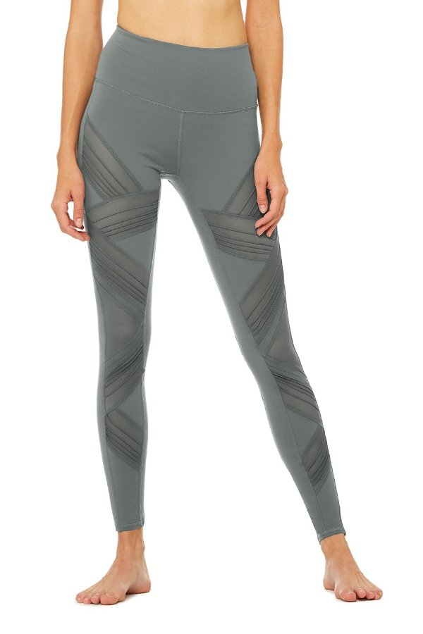 SEA YOGI // Alo High Waist ultimate leggings in concrete gray, front