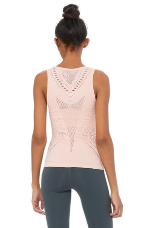 SEA YOGI // Alo Yoga Lark Tank in Powder Pink, back