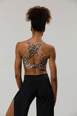 SEA YOGI // Onzie Chic Bra in Leopard, back