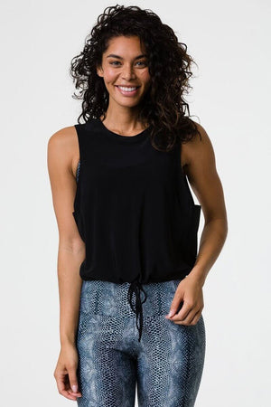 SEA YOGI // Onzie In Play Tank in black, front