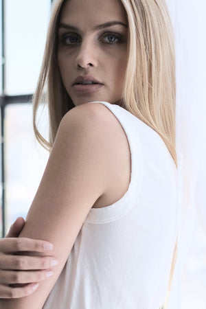 SEA YOGI // Venice Tank Top in White, Online Yoga Shop, back