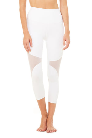 ALO YOGA // HIGH WAIST COAST CAPRI - WHITE