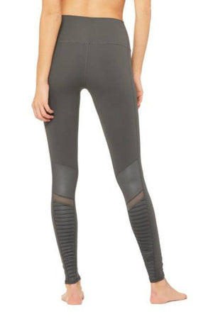 ALO YOGA // HIGH WAIST MOTO LEGGING - ANTHRACITE GRAY