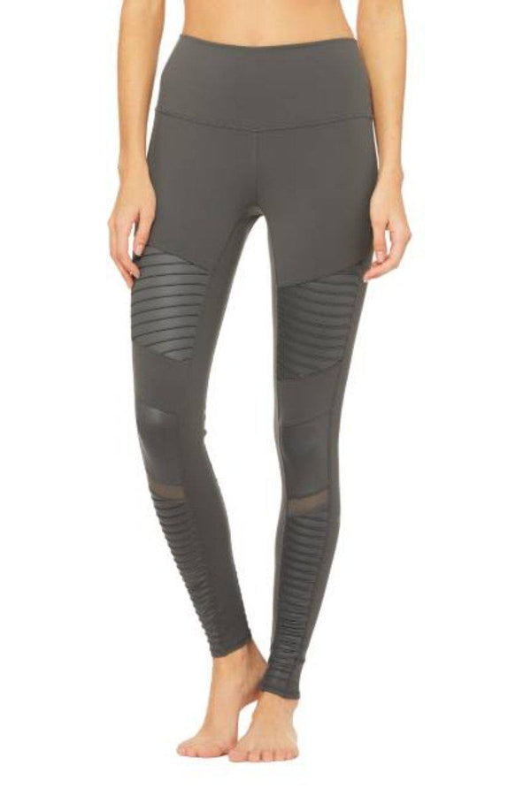 ALO YOGA // HIGH WAIST MOTO LEGGING - ANTHRACITE GRAY