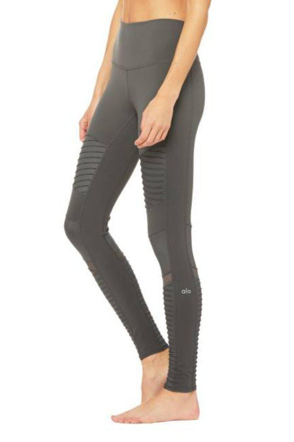 ALO YOGA // HIGH WAIST MOTO LEGGING - ANTHRACITE GRAY