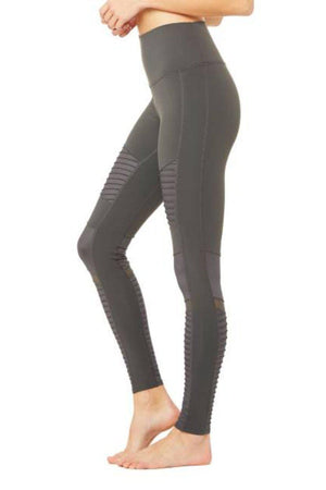 ALO YOGA // HIGH WAIST MOTO LEGGING - ANTHRACITE GRAY