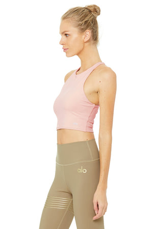 Alo Yoga Movement Sports Bra Crop Top Lace Up Seaglass Marine Mint