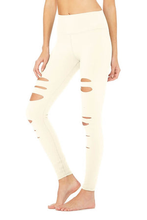 ALO YOGA // HIGH WAIST RIPPED WARRIOR LEGGING - PRISTINE