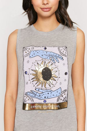 SPIRITUAL GANGSTER  // PROTECTION CHAKRA TANK - MEDIUM HEATHER GREY