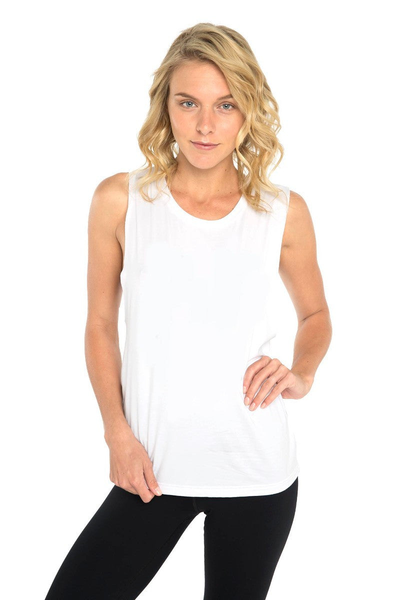 DHARMA BUMS BAMBOO CLASSIC BOYFRIEND TEE IN WHITE AND FRONT IMAGE