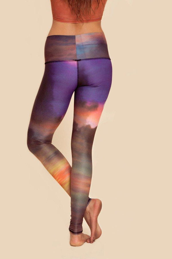 Teeki Deer Medicine Hot Pant in Clouds style and back side image - Sea Yogi