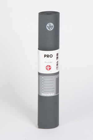 MANDUKA PROLITE YOGA MAT THUNDER STYLE AND FRONT FACING IMAGE